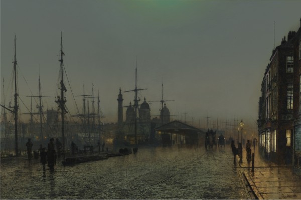 Hull docks at night by John Atkinson Grimshaw